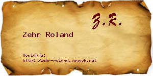 Zehr Roland névjegykártya